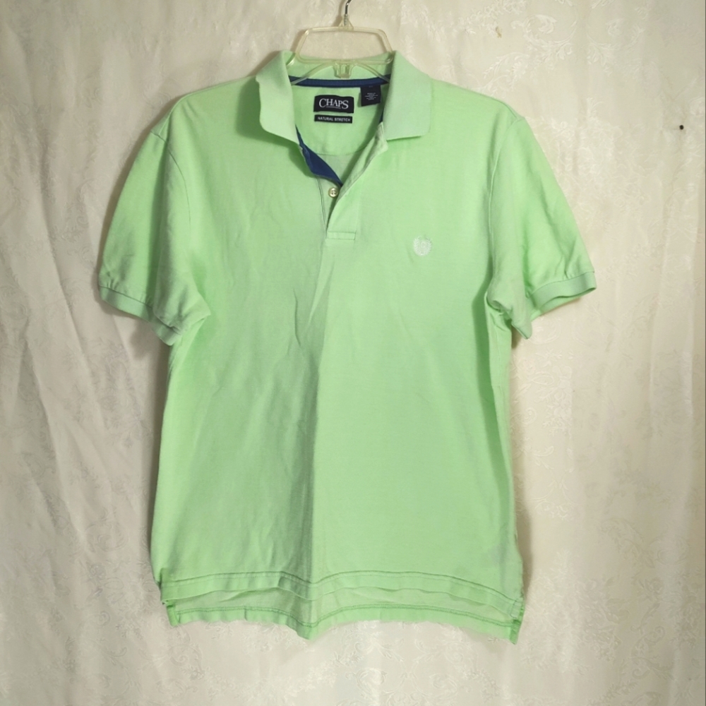 Chaps Natural Stretch mint green polo    men's M #564
